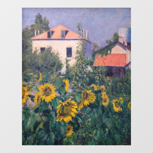 Autocollant Pour Fenêtre Gustave Caillebotte - Fleurs de soleil, Jardin (Feuille)