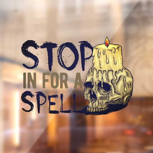 Autocollant Pour Fenêtre Halloween Arrêtez-Vous Pour Un Spell Shop (Feuille 2)