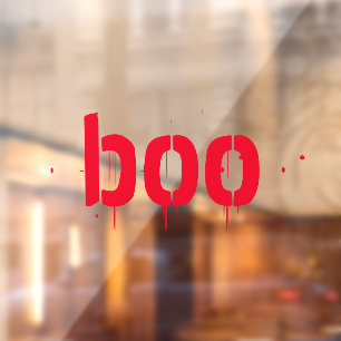 Autocollant Pour Fenêtre Halloween boo rouge sanglant décor éffrayant