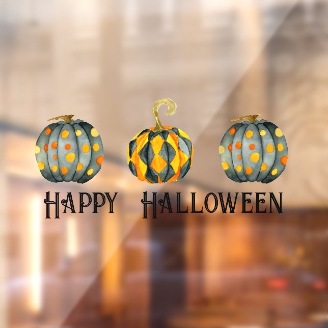 Autocollant Pour Fenêtre Halloween Citrouille décoré personnalisable (Feuille 2)