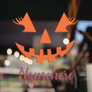 Autocollant Pour Fenêtre Halloween Citrouille Jack-o'-lantern fille personn