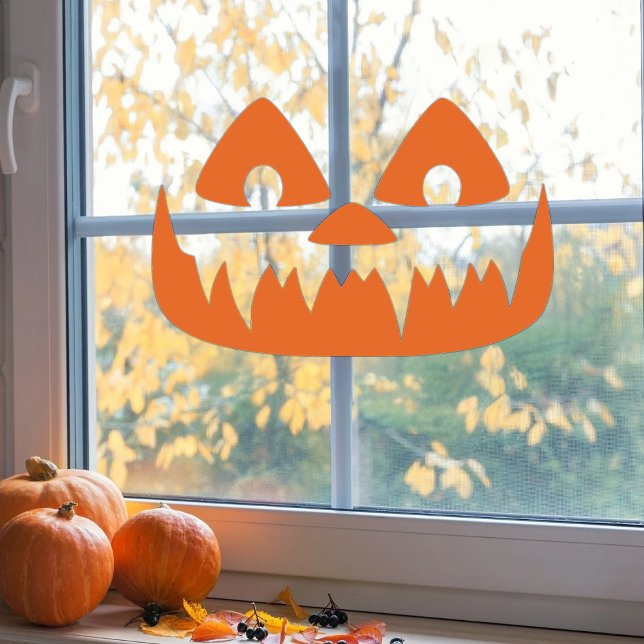 Autocollant Pour Fenêtre Halloween Citrouille Visage Vacances Décalage (Halloween Pumpkin Face Window Decal )