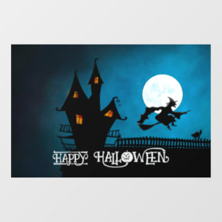 Autocollant Pour Fenêtre Halloween Cute Éffrayant Whimsical Witch Navy