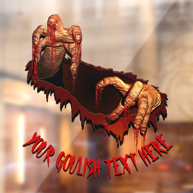 Autocollant Pour Fenêtre Halloween Decales Personnalisé Gory Zombie Fenêtre (Feuille 2)