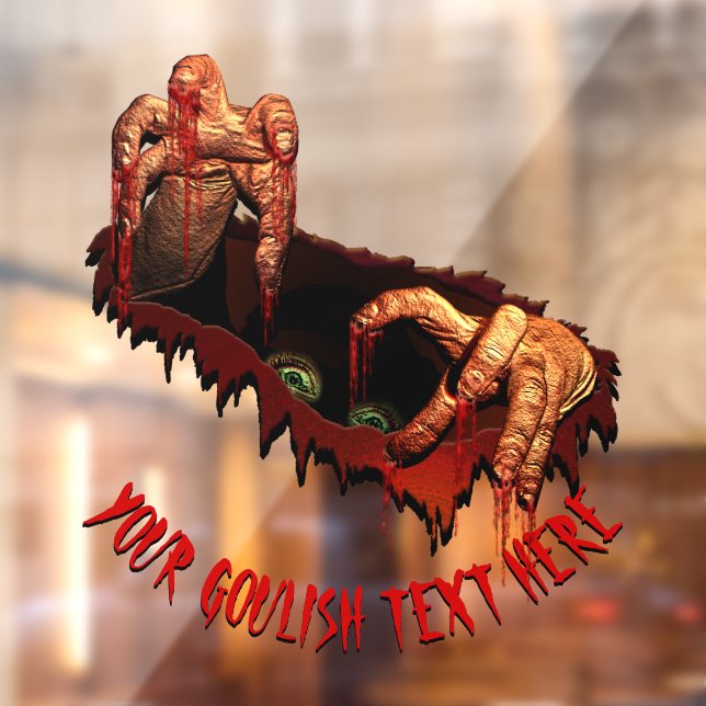 Autocollant Pour Fenêtre Halloween Decales Personnalisé Gory Zombie Fenêtre (Feuille 2)