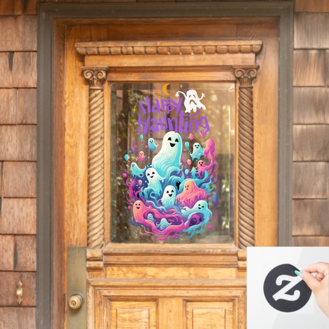 Autocollant Pour Fenêtre Halloween Happy Ghost (Porte d'accueil)