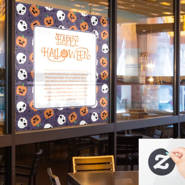 Autocollant Pour Fenêtre Halloween Kawaii Motif (Fenêtre du restaurant)