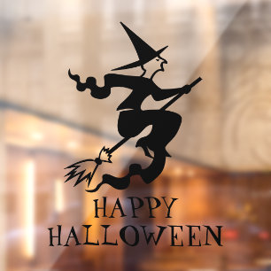 Autocollant Pour Fenêtre Halloween sorcière noir personnalisation décorat