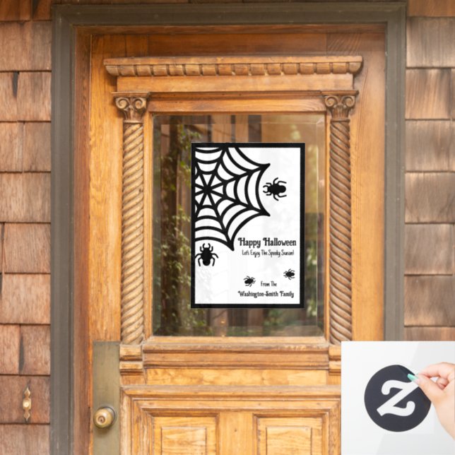 Autocollant Pour Fenêtre Halloween Spiderweb personnalisé (Porte d'accueil)