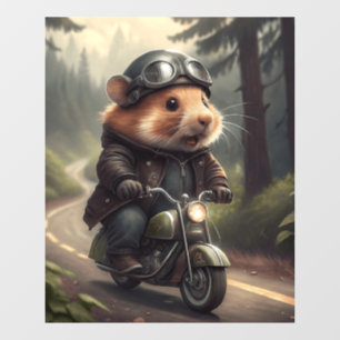 Autocollant Pour Fenêtre Hamster Biker