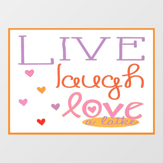 Autocollant Pour Fenêtre Hanoukka Love A Latke Window Cling (Feuille)