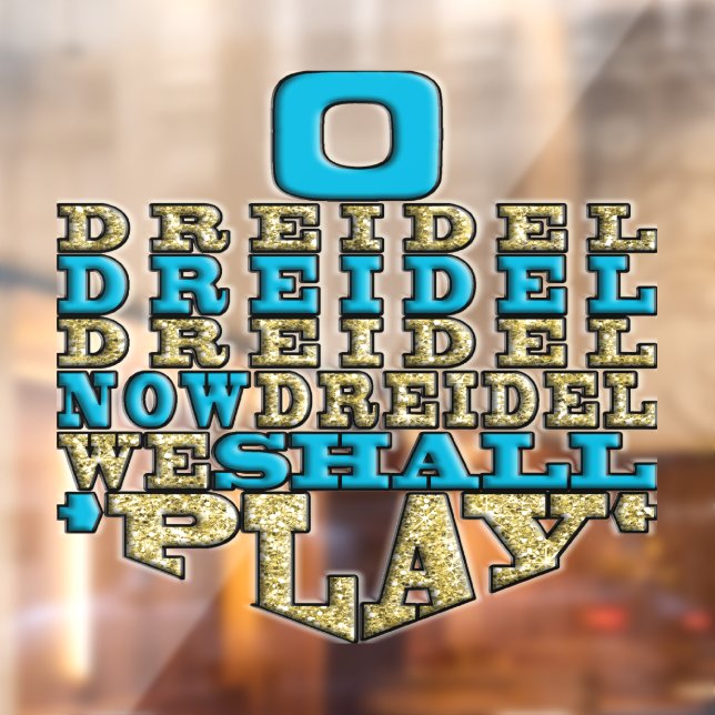 Autocollant Pour Fenêtre Hanoukka O Dreidel Nous Jouerons Clic Fenêtre (Feuille 2)
