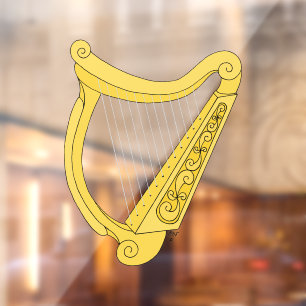 Autocollant Pour Fenêtre Harpe irlandaise