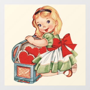 Autocollant Pour Fenêtre Heart Girl Enfant Retro Enfants mignons
