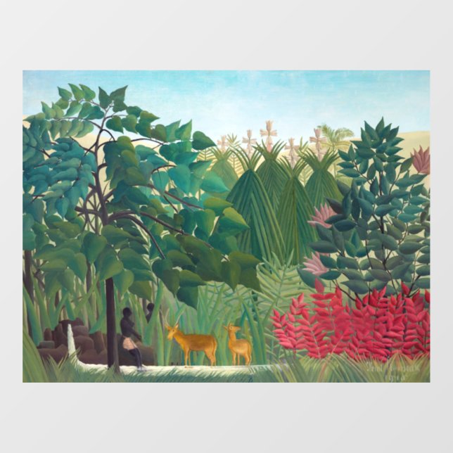 Autocollant Pour Fenêtre Henri Rousseau - La cascade (Feuille)