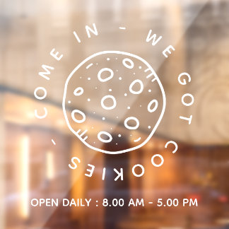Autocollant Pour Fenêtre Heures d'ouverture de la boulangerie-pâtisserie si