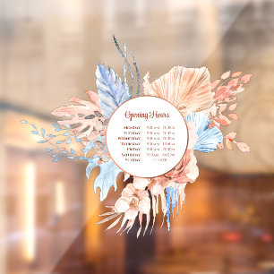 Autocollant Pour Fenêtre Heures d'ouverture de la pêche et du bouquet bleu