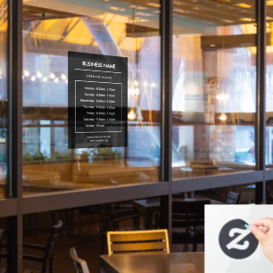 Autocollant Pour Fenêtre Heures d'ouverture de l'entreprise Signalisation B