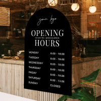 Heures d'ouverture de logo d'entreprise à arche no