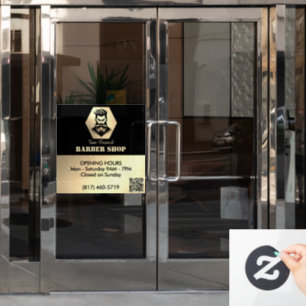 Autocollant Pour Fenêtre Heures d'ouverture du salon de coiffure profession