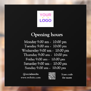 Autocollant Pour Fenêtre heures d'ouverture jour entreprise magasin boutiqu