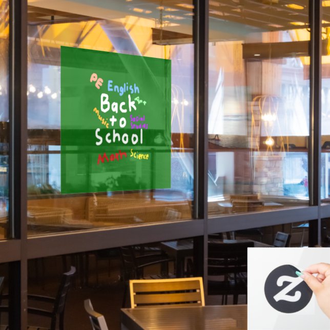 Autocollant Pour Fenêtre HI54EDU Retour à l'école (Fenêtre du restaurant)