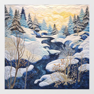 Autocollant Pour Fenêtre Hiver Snowy Quilt Window Clouage
