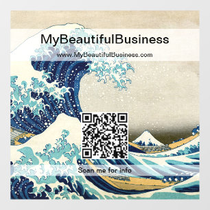 Autocollant Pour Fenêtre Hokusai - La Grande Vague de Kanagawa - Code QR