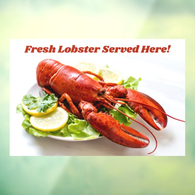 Autocollant Pour Fenêtre Homard de texte personnalisé (Feuille 3)