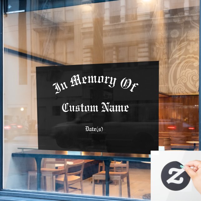 Autocollant Pour Fenêtre Hommage géant au souvenir (Fenêtre de café)