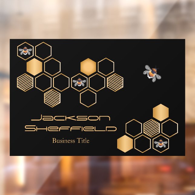 Autocollant Pour Fenêtre Honeycomb And Bees (Feuille 2)