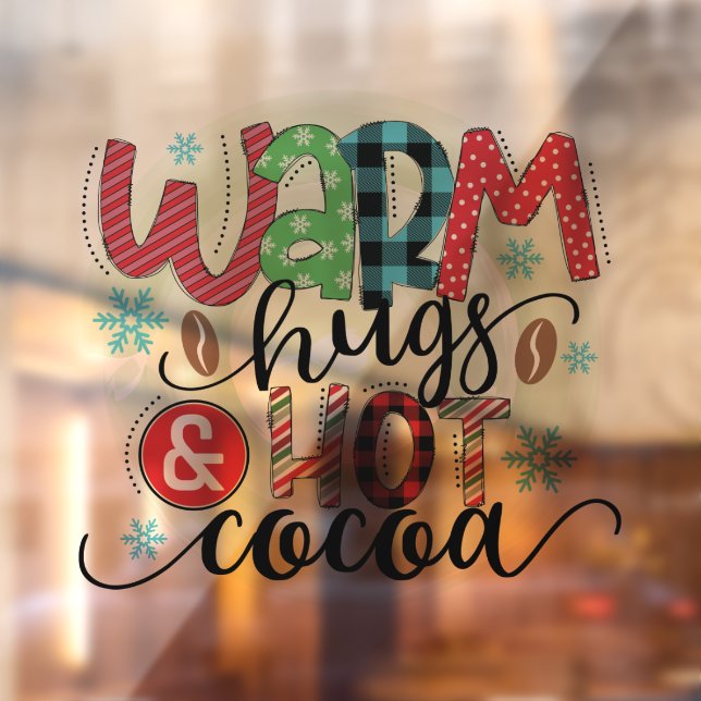 Autocollant Pour Fenêtre Hugs chauds et cacao chaud  (Feuille 2)