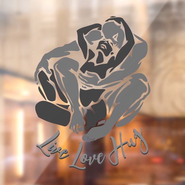 Autocollant Pour Fenêtre Hugs Decal Personnalisé Love Hugs Clouer la fenêtr (Feuille 2)