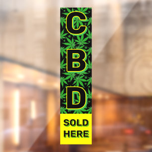 Autocollant Pour Fenêtre Huile de CBD Premium Vendue Ici Publicité 