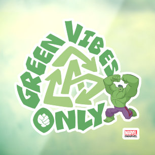 Autocollant Pour Fenêtre Hulk Vibes Vertes Uniquement