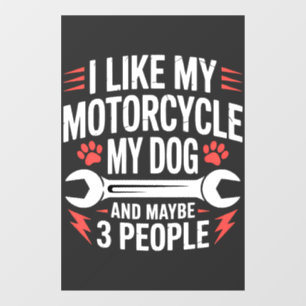 Autocollant Pour Fenêtre Humour de propriétaire de chien moto