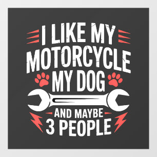 Autocollant Pour Fenêtre Humour de propriétaire de chien moto