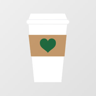 Autocollant Pour Fenêtre I Love Coffee Coffee Disposable Cup