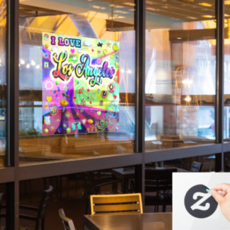 Autocollant Pour Fenêtre I LOVE Los Angeles Cool Energy Window Cling