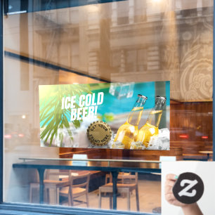 Autocollant Pour Fenêtre Ice Cold Beer Confort de magasin Gare Station avan