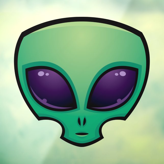 Autocollant Pour Fenêtre Icône de tête de l'Alien (Feuille 3)