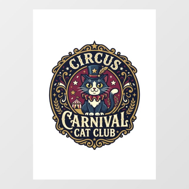 Autocollant Pour Fenêtre Idée cadeau pour papa de chat de carnaval du cirqu (Feuille)