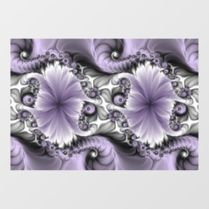 Autocollant Pour Fenêtre Illusion de lilas Art floral abstrait fractal Fant