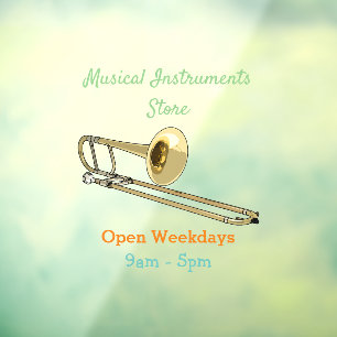 Autocollant Pour Fenêtre Illustration de dessin animé de Trombone