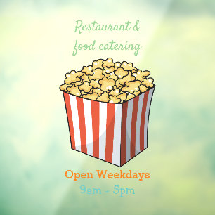 Autocollant Pour Fenêtre Illustration de dessin animé Popcorn