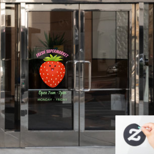 Autocollant Pour Fenêtre Illustration de la fraise Cute kawaii