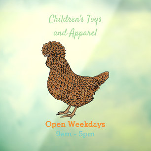 Autocollant Pour Fenêtre Illustration de poulet à la polis chamois