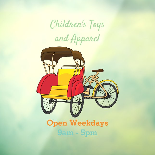 Autocollant Pour Fenêtre Illustration de pousse-pousse pédicab (Feuille 3)