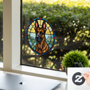 Autocollant Pour Fenêtre Illustration de style Malinois belge en verre vern