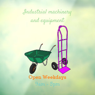 Autocollant Pour Fenêtre Illustration du chariot à roues et du chariot à ma